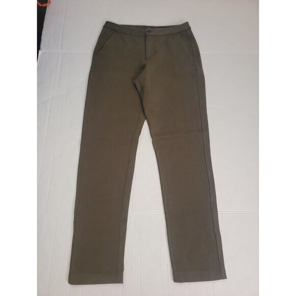 Lululemon Sz 4 City Trek Trouser Pants Mid Rise Green Reflective Hem - Picture 2 of 10